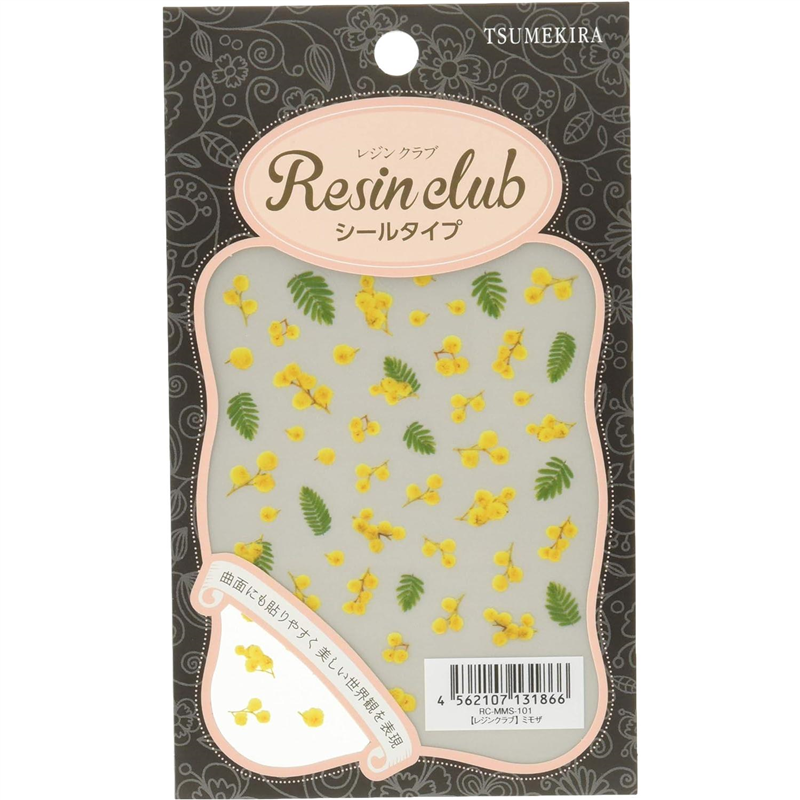 レジンクラブ ミモザ 両面 UVレジン用シールパーツ RC-MMS-101 1枚（ご注文単位1枚）【直送品】