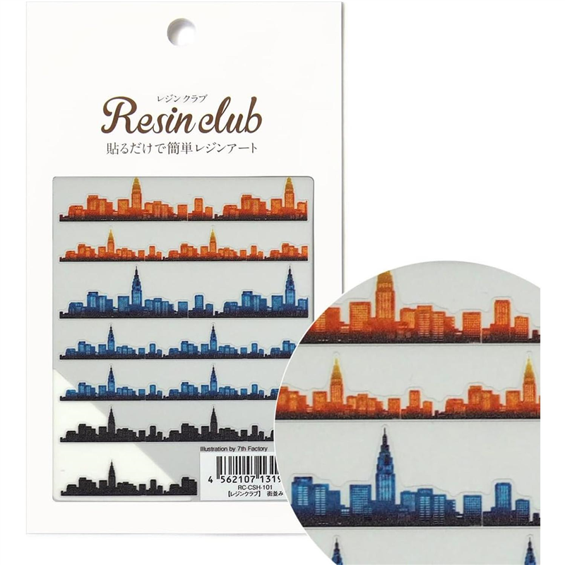レジンクラブ 街並み 両面 UVレジン用シールパーツ RC-CSH-101 1枚（ご注文単位1枚）【直送品】