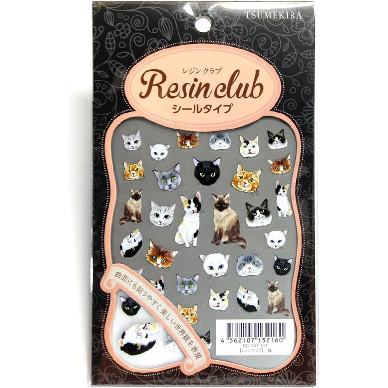 レジンクラブ 猫 両面 UVレジン用シールパーツ RC-CAT-101 1枚（ご注文単位1枚）【直送品】