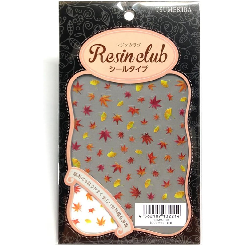 レジンクラブ 紅葉 両面 UVレジン用シールパーツ RC-MMJ-101 1枚（ご注文単位1枚）【直送品】