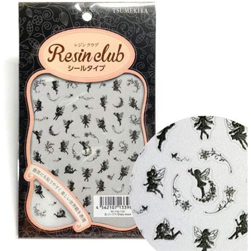 レジンクラブ fairy black 両面 UVレジン用シールパーツ RC-FAI-102 1枚(ご注文単位1枚)【直送品】
