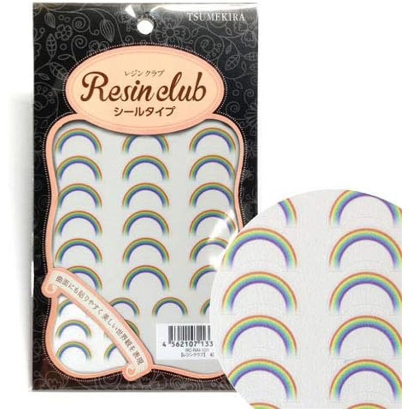 レジンクラブ 虹 両面 UVレジン用シールパーツ RC-RAI-101 1枚（ご注文単位1枚）【直送品】