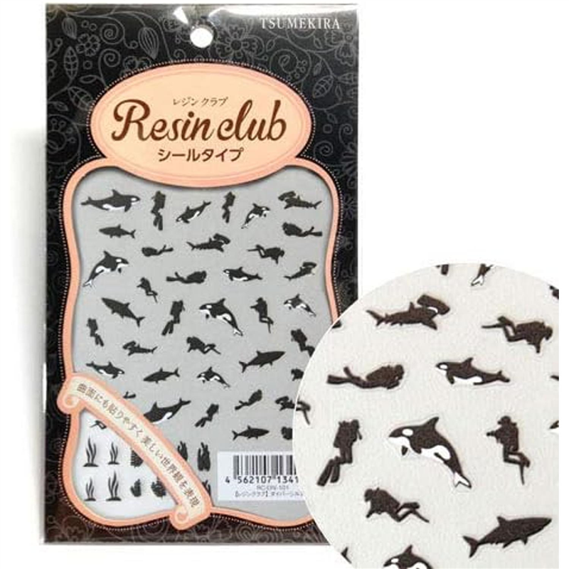 レジンクラブ ダイバーシルエット 両面 UVレジン用シールパーツ RC-DIV-101 1枚(ご注文単位1枚)【直送品】