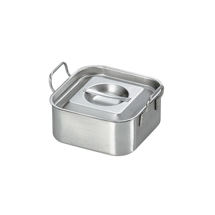 スギコ産業 18-8 角型ベインマリーポット フタ付 手付 165×165×H75mm SA0852-SH-3060 1個（ご注文単位1個）【直送品】