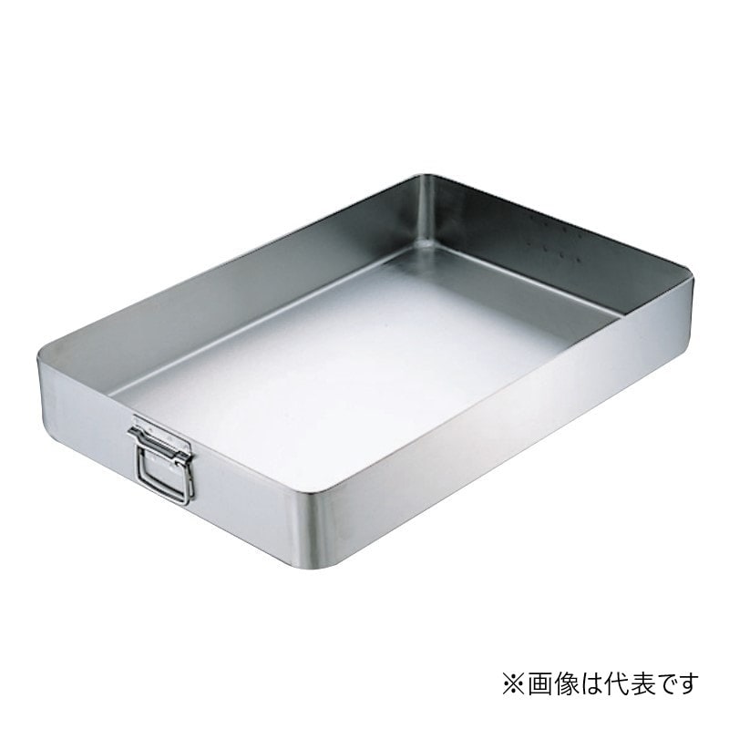 スギコ産業 18-8 ローストパン ホーリングハンドル付 400×500×H90mm SA0798-SH-4050 1個（ご注文単位1個）【直送品】