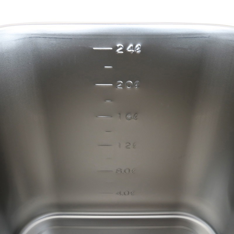 スギコ産業 18-8 目盛付深型角キッチンポット フタ付 手付 30cm SA0878-SH-4230D-テツキ 1個（ご注文単位1個）【直送品】