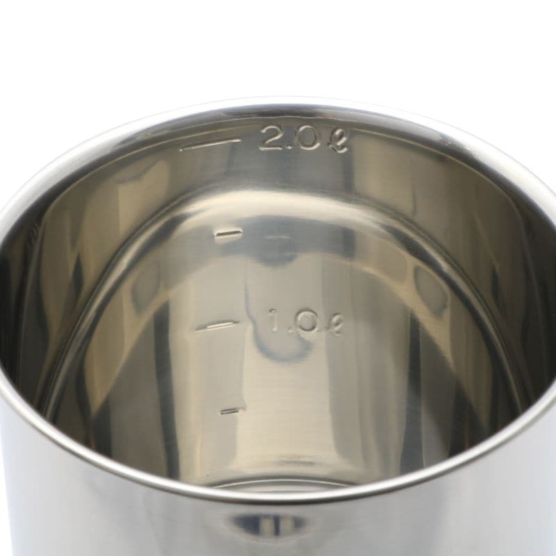 スギコ産業 18-8 目盛付深型キッチンポット フタ付 手無 14cm SA0667-SH-4614 1個(ご注文単位1個)【直送品】