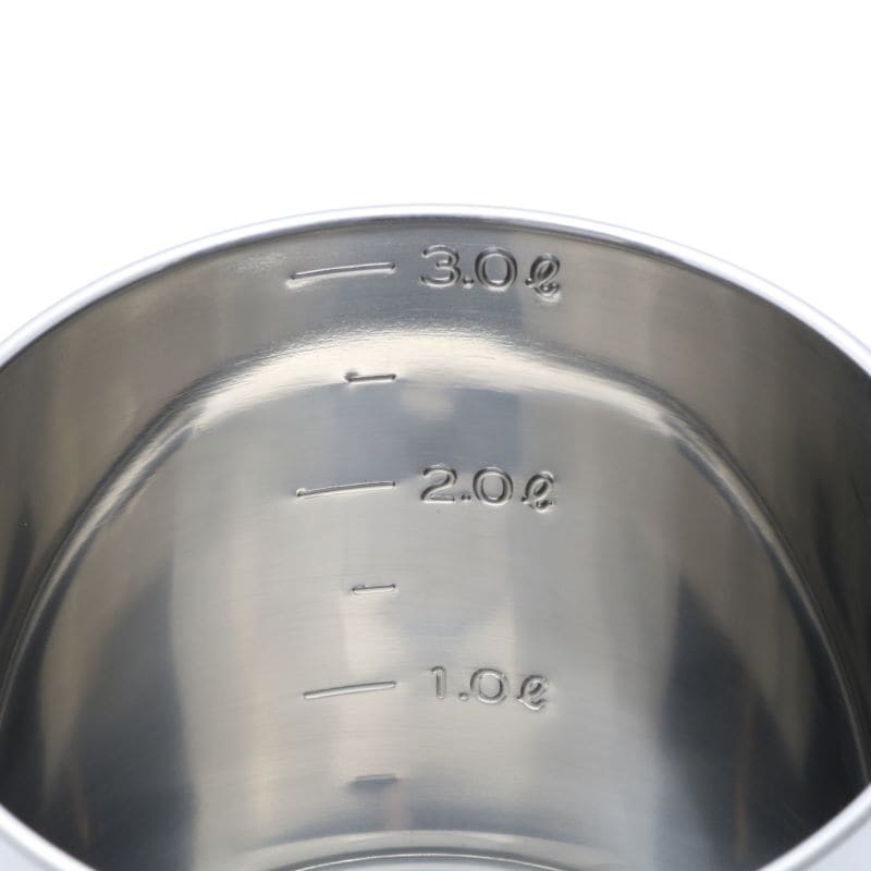 スギコ産業 18-8 目盛付深型キッチンポット フタ付 手無 16cm SA0668-SH-4616 1個(ご注文単位1個)【直送品】