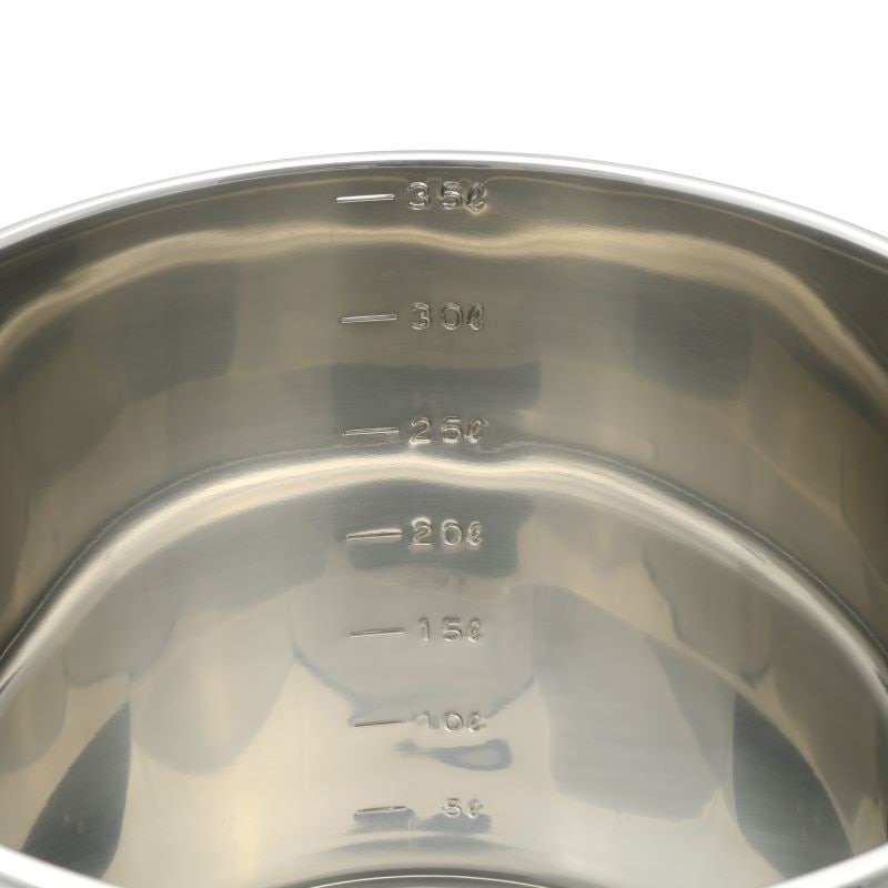 スギコ産業 18-8 目盛付深型キッチンポット フタ付 手付 36cm SA0677-SH-4636 1個（ご注文単位1個）【直送品】