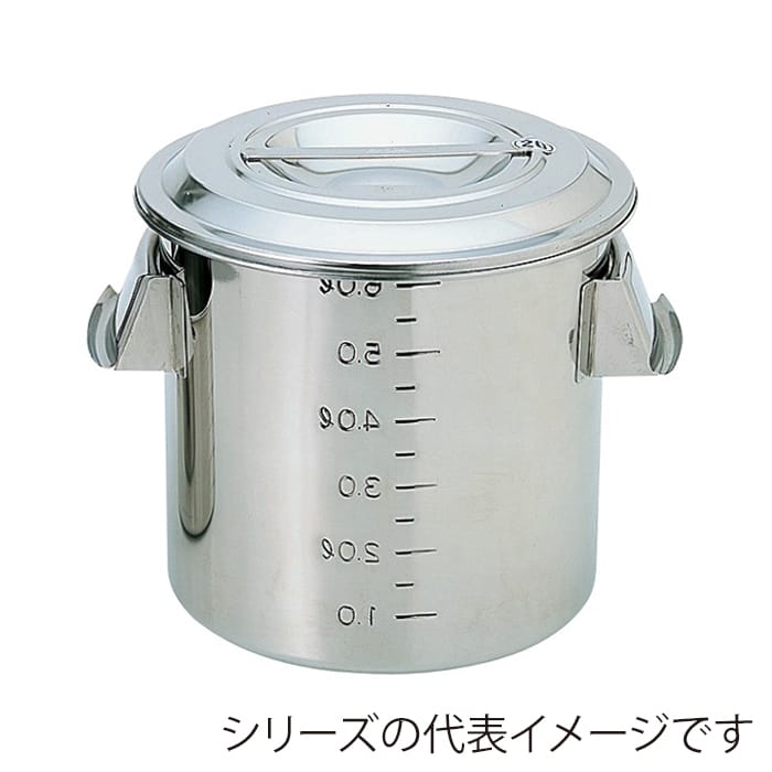 スギコ産業 18-8深型キッチンポット 目盛付 手付 94L SA0680-SH-4650 1個（ご注文単位1個）【直送品】