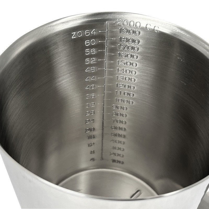 スギコ産業 18-8 計量カップ ビーカー 1890cc SA0893-SH-521-64 1個（ご注文単位1個）【直送品】