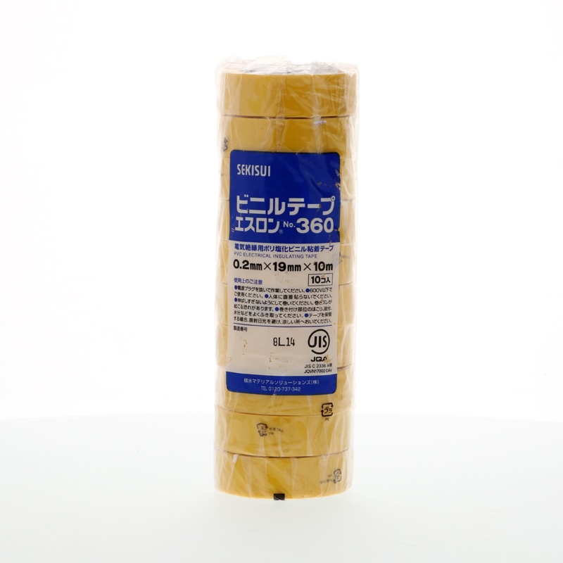 ビニールテープ エスロン 19×10 No.360 黄 1巻