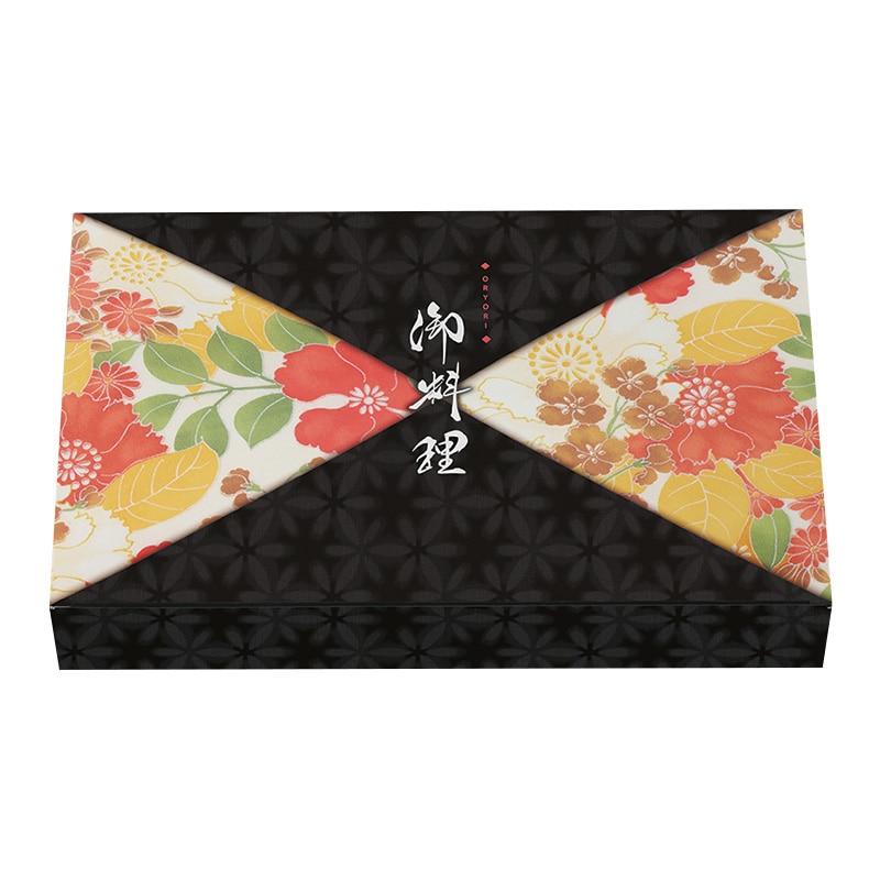 北原産業 紙ボックス弁当容器　本体　90-60 黒椿 KTU-906 50個/袋（ご注文単位6袋）【直送品】