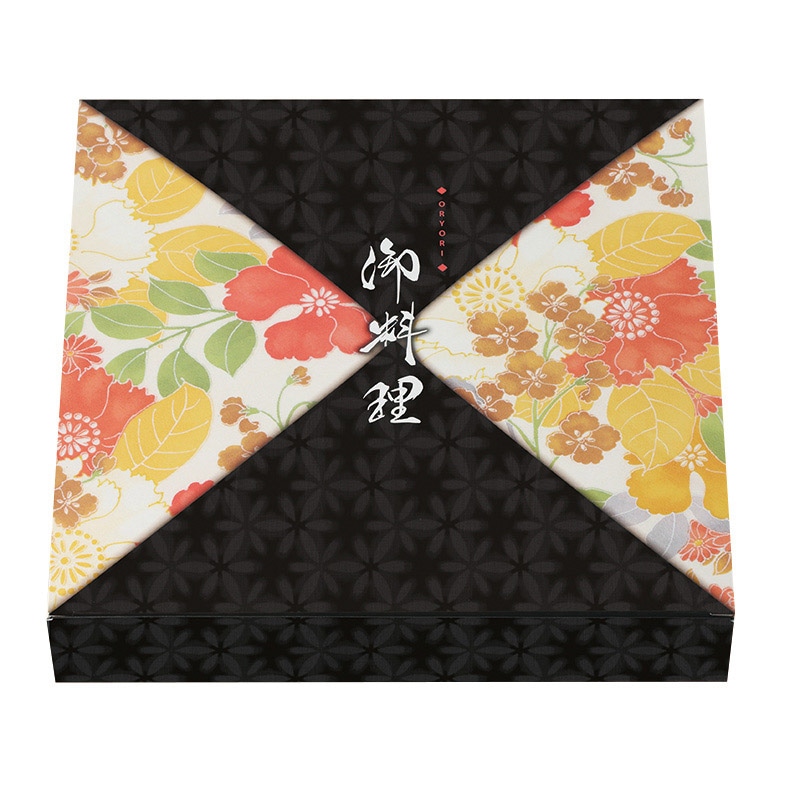 北原産業 弁当容器　紙ボックス　本体　ワンピース 75-75　黒椿 KTU-75　50枚/袋（ご注文単位6袋）【直送品】