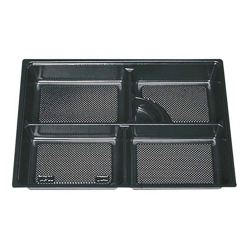 北原産業 紙ボックス弁当容器　中仕切　115-80 黒  20個/袋（ご注文単位4袋）【直送品】