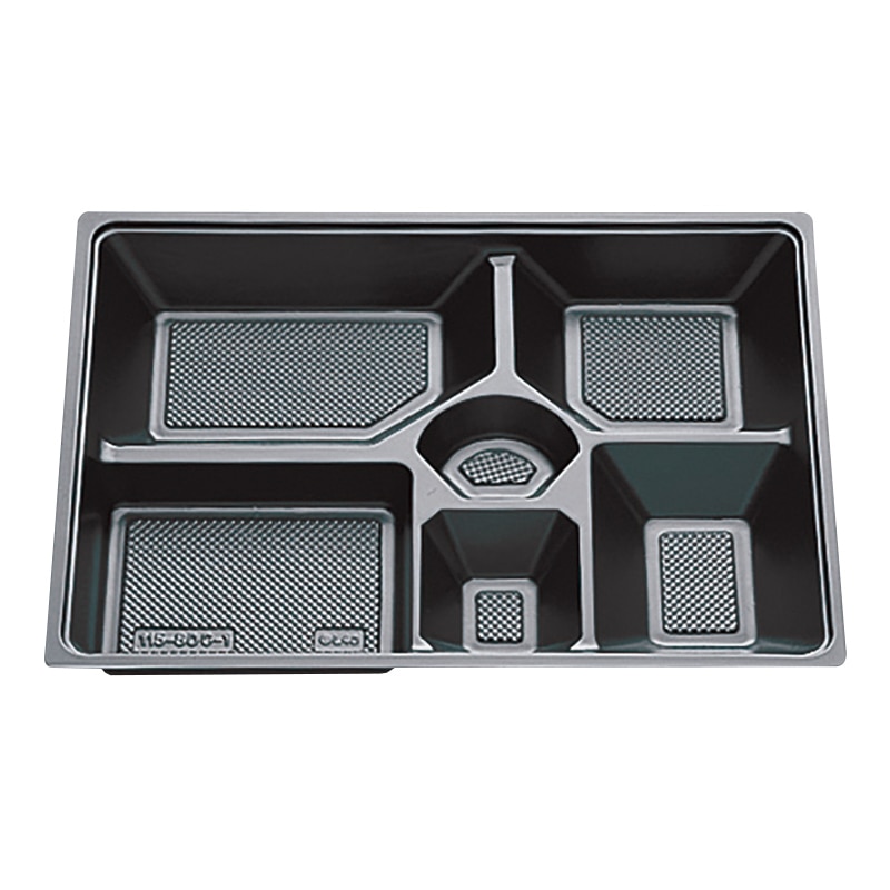 北原産業 紙ボックス弁当容器　中仕切　115-80 C-1　黒  20個/袋（ご注文単位4袋）【直送品】