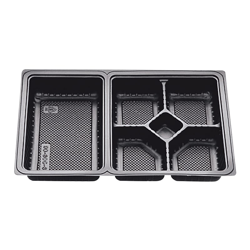 北原産業 紙ボックス弁当容器　中仕切　90-60 C-6黒カルプ  50個/袋（ご注文単位6袋）【直送品】