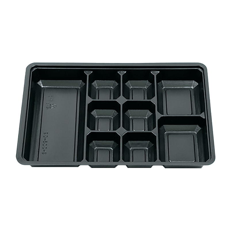 北原産業 紙ボックス弁当容器　中仕切　90-60 C-9黒カルプ  50個/袋（ご注文単位6袋）【直送品】