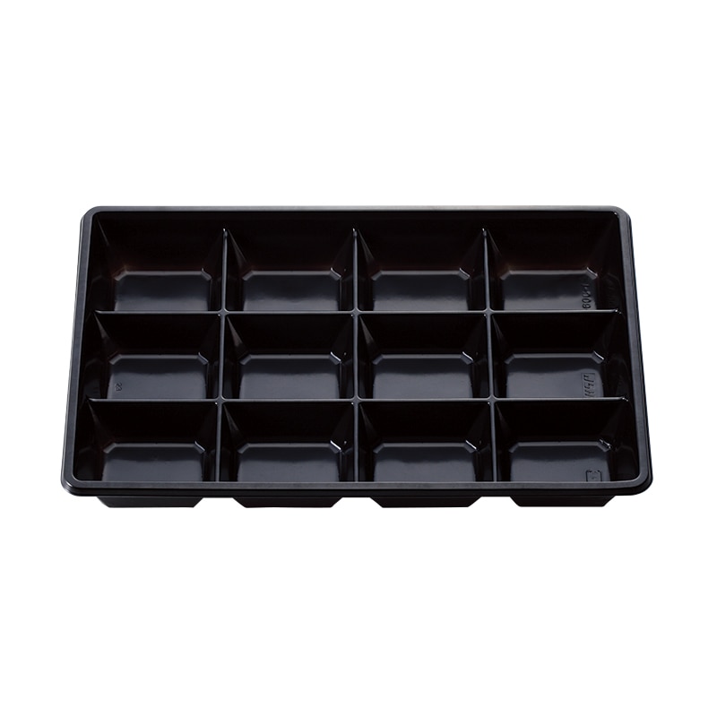 北原産業 紙ボックス弁当容器　中仕切　90-60 C-12黒 CB-9103 50個/束（ご注文単位6束）【直送品】