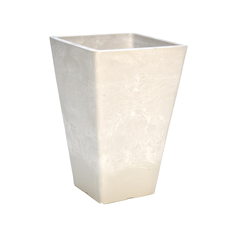 リード商事 フラワーベース ステータススクエアポット 24 TH2224 ホワイト 1個(ご注文単位1個)【直送品】