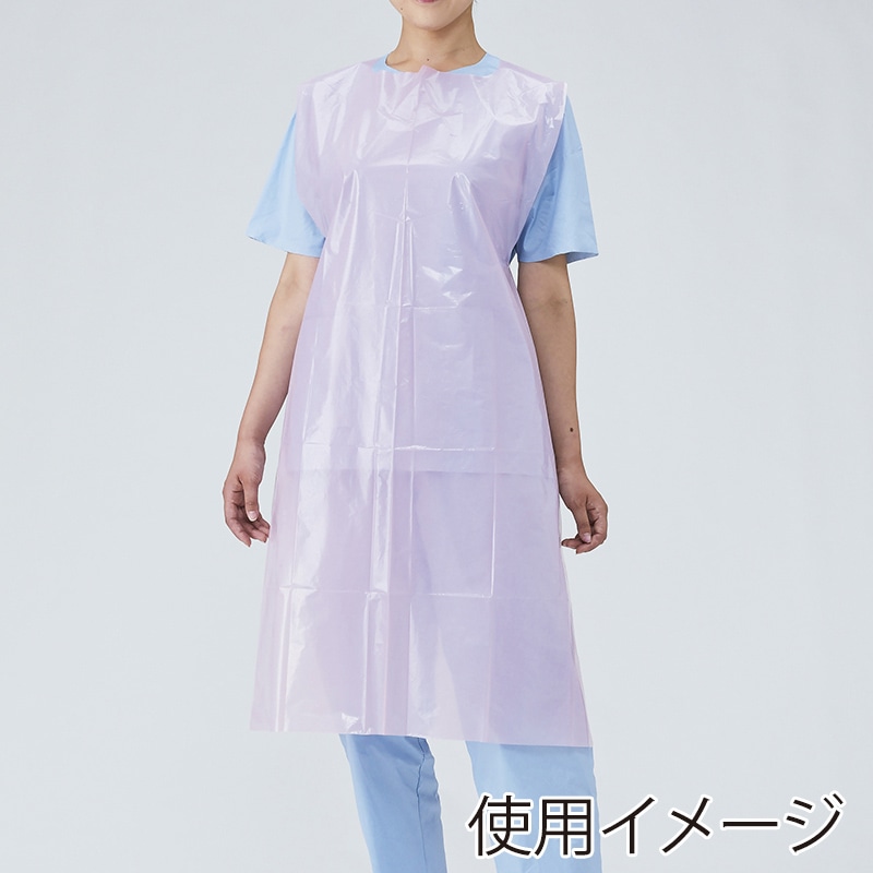 メディテックジャパン ネオソフトPEエプロン フリーサイズ EPUP-100　ピンク 50枚/箱（ご注文単位20箱）【直送品】