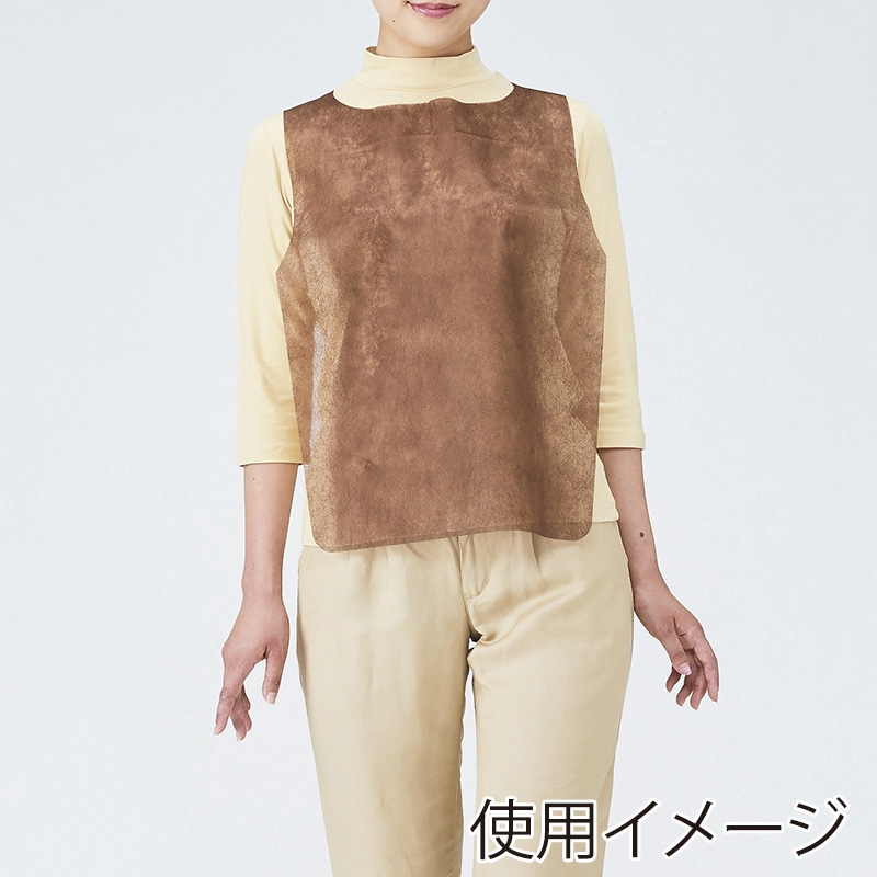 メディテックジャパン エプロン（A）平 フリーサイズ SE-BR　ブラウン 50枚/袋（ご注文単位24袋）【直送品】