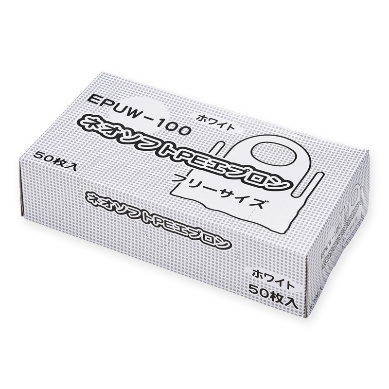 メディテックジャパン ネオソフトPEエプロン フリーサイズ EPUW-100 ホワイト 50枚/箱(ご注文単位20箱)【直送品】
