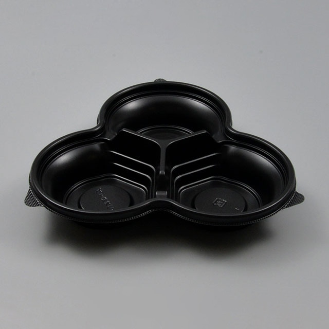 惣菜サラダ容器 トリオカップ 本体 黒 50枚/袋(ご注文単位18袋)【直送品】