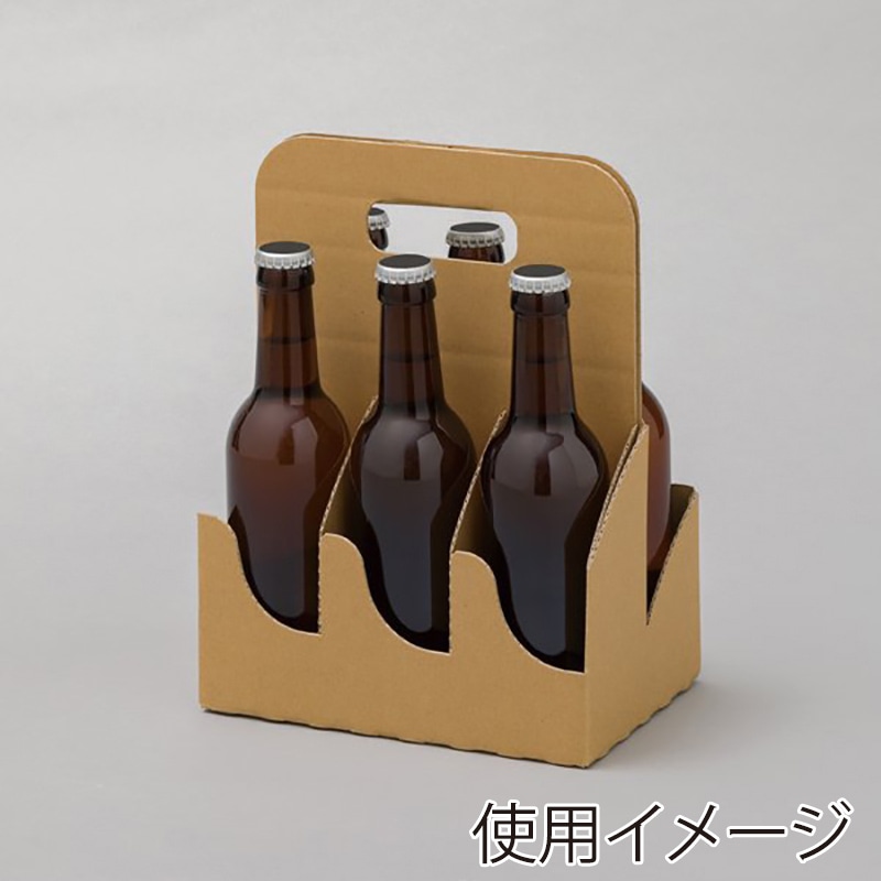 和気 リカーキャリーケース 6本入 クラフト 50枚/箱(ご注文単位1箱)【直送品】