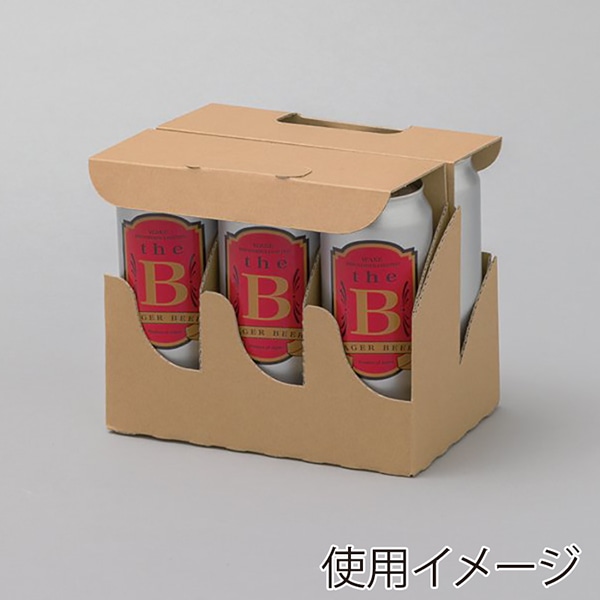 和気 リカーキャリーケース 6本入 クラフト 50枚/箱(ご注文単位1箱)【直送品】