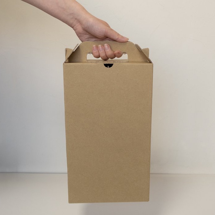 和気 ワンタッチボトルケース 2本箱 クラフト 50枚/箱(ご注文単位1箱)【直送品】