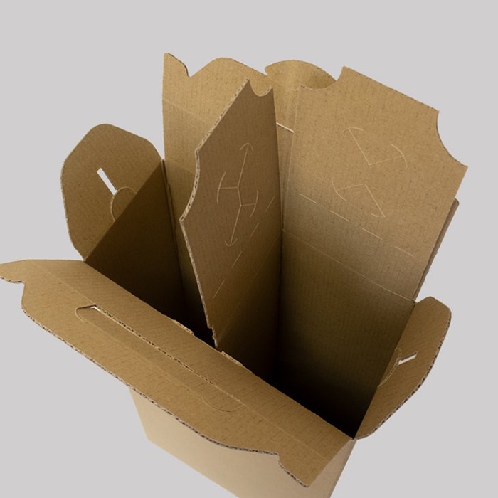 和気 ワンタッチボトルケース 2本箱 クラフト 50枚/箱(ご注文単位1箱)【直送品】