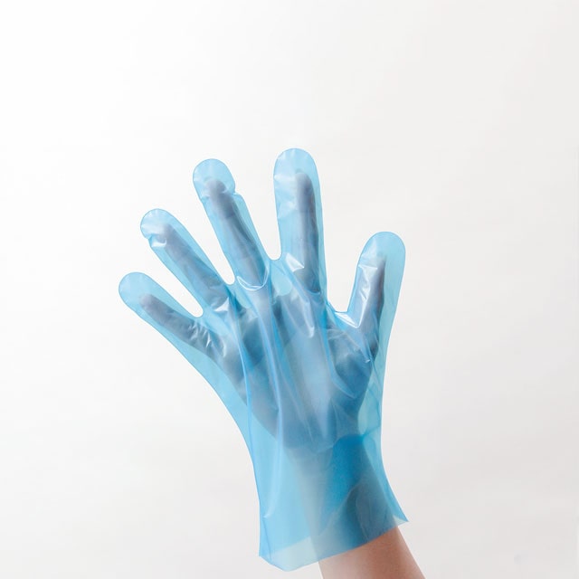 PS 使い捨て手袋 ポリグローブエンボス L 青 200枚/箱(ご注文単位30箱)【直送品】