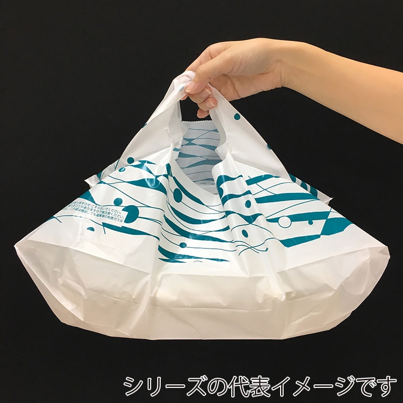 まつもと合成 手提げポリ袋 バンバンバッグ No.4 波柄 100枚/袋(ご注文単位10袋)【直送品】