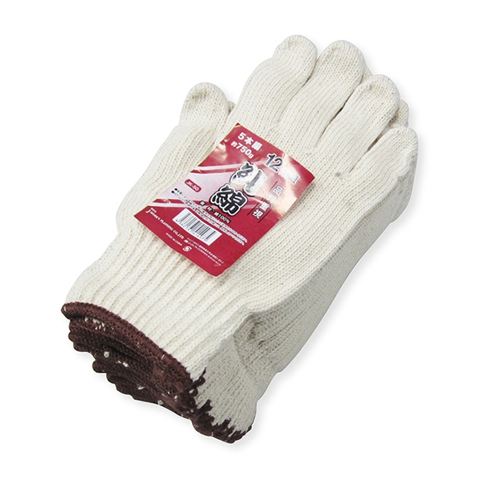 ジェイワークスプランニング 純綿軍手 5本編 フリー JK-50 1袋(ご注文単位10袋)【直送品】