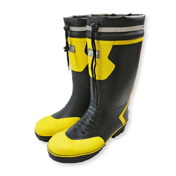 ジェイワークスプランニング つま先鉄芯入 カラーブーツ 3L ブラック／イエロー JKS-004 1組（ご注文単位1組）【直送品】