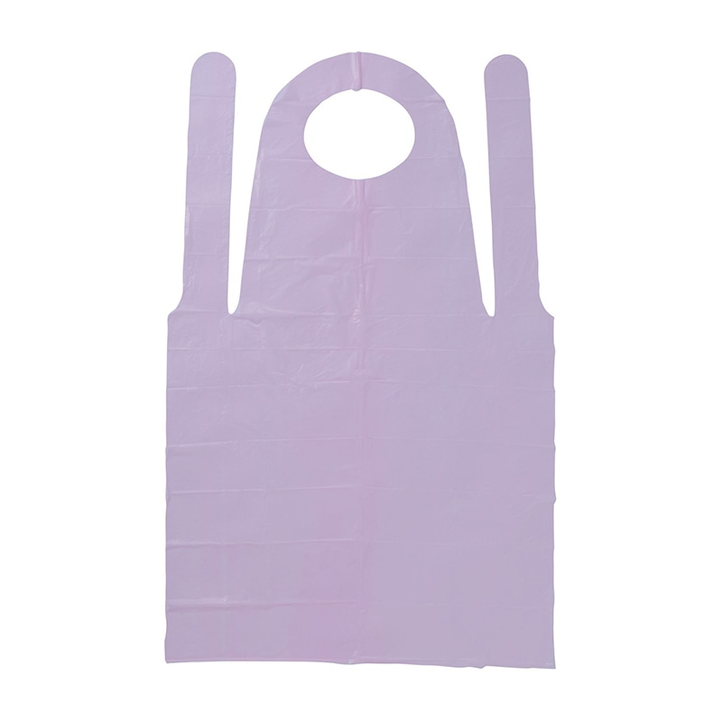 ディスポプラスチックエプロン ME-35P　ピンク　50枚入  1個（ご注文単位1個）【直送品】