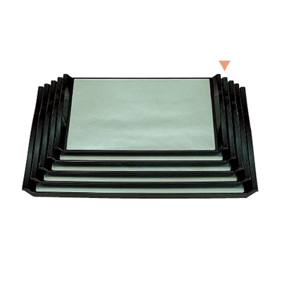 若泉漆器 ウェーブ盆　グリーン雲流　尺3寸 ノンスリップ加工 B-1-32 1個（ご注文単位1個）【直送品】