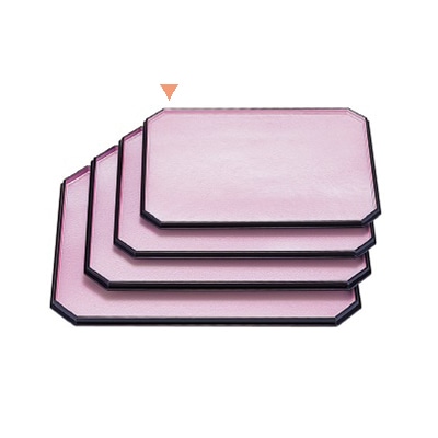 若泉漆器 隅切長手盆 ピンク雲流渕黒 尺2寸ハ-ド塗 B-1-86 1個(ご注文単位1個)【直送品】