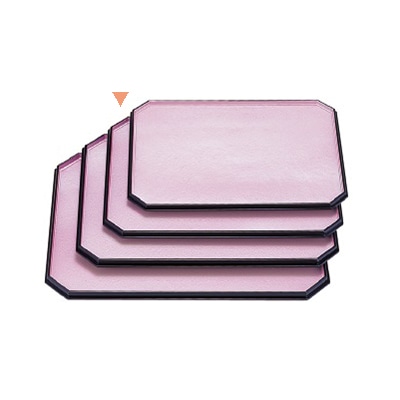 若泉漆器 隅切長手盆 ピンク雲流渕黒 尺3寸ハ-ド塗 B-1-87 1個(ご注文単位1個)【直送品】