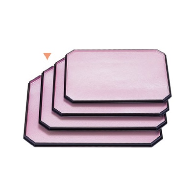 若泉漆器 隅切長手盆 ピンク雲流渕黒 尺4寸ハ-ド塗 B-1-88 1個(ご注文単位1個)【直送品】