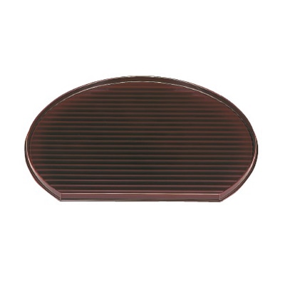 若泉漆器 尺1.5寸さざなみ半月盆　溜チーク  B-3-17 1個（ご注文単位1個）【直送品】