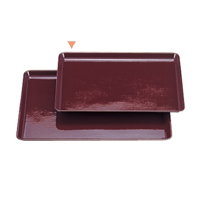 若泉漆器 耐熱長手布目盆　マロン　尺2寸 ノンスリップ加工 B-3-29 1個（ご注文単位1個）【直送品】