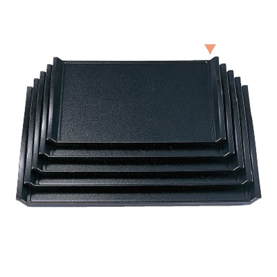 若泉漆器 ウェーブ盆　黒石目　尺2寸 ノンスリップ加工 B-5-42 1個（ご注文単位1個）【直送品】