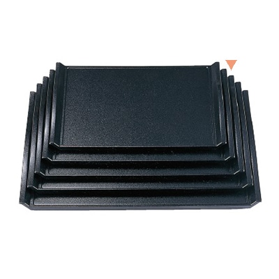 若泉漆器 ウェーブ盆　黒石目　尺4寸 ノンスリップ加工 B-5-44 1個（ご注文単位1個）【直送品】