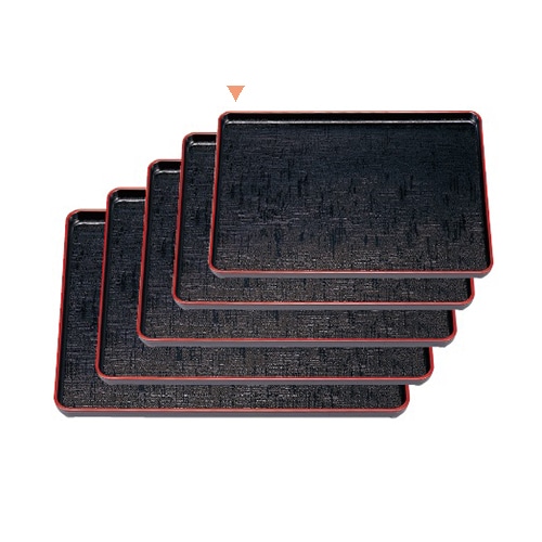 若泉漆器 地布目長手盆　黒布目天朱　尺1寸  B-5-72 1個（ご注文単位1個）【直送品】