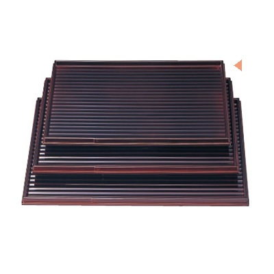 若泉漆器 長角盆　溜　カンナ目　尺1寸  B-6-30 1個（ご注文単位1個）【直送品】