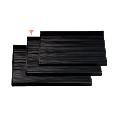 若泉漆器 千筋盆　総黒　　尺2寸 ノンスリップ加工 B-6-61 1個（ご注文単位1個）【直送品】