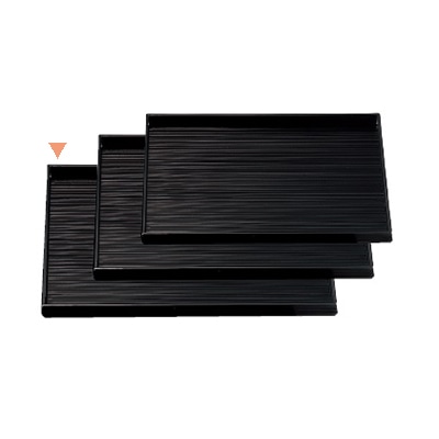 若泉漆器 千筋盆　総黒　　尺3寸 ノンスリップ加工 B-6-62 1個（ご注文単位1個）【直送品】