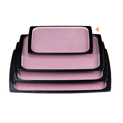 若泉漆器 渕太胴張盆　ピンク雲流渕黒　尺0寸 ノンスリップ加工 B-6-75 1個（ご注文単位1個）【直送品】